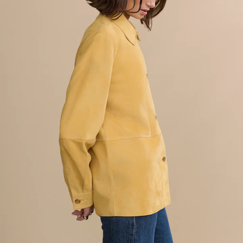 Chaqueta camisa ante de corte amplio ligera