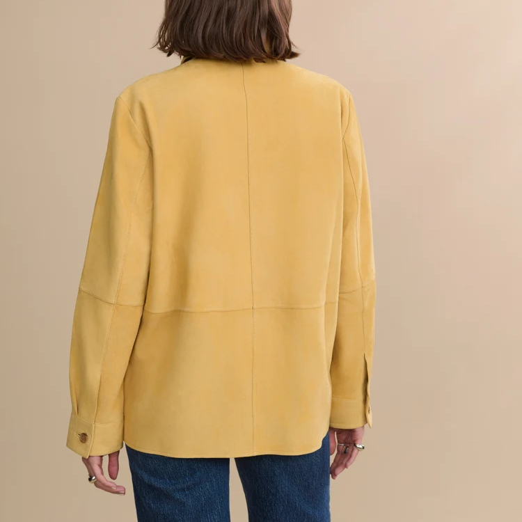 Chaqueta camisa ante de corte amplio ligera
